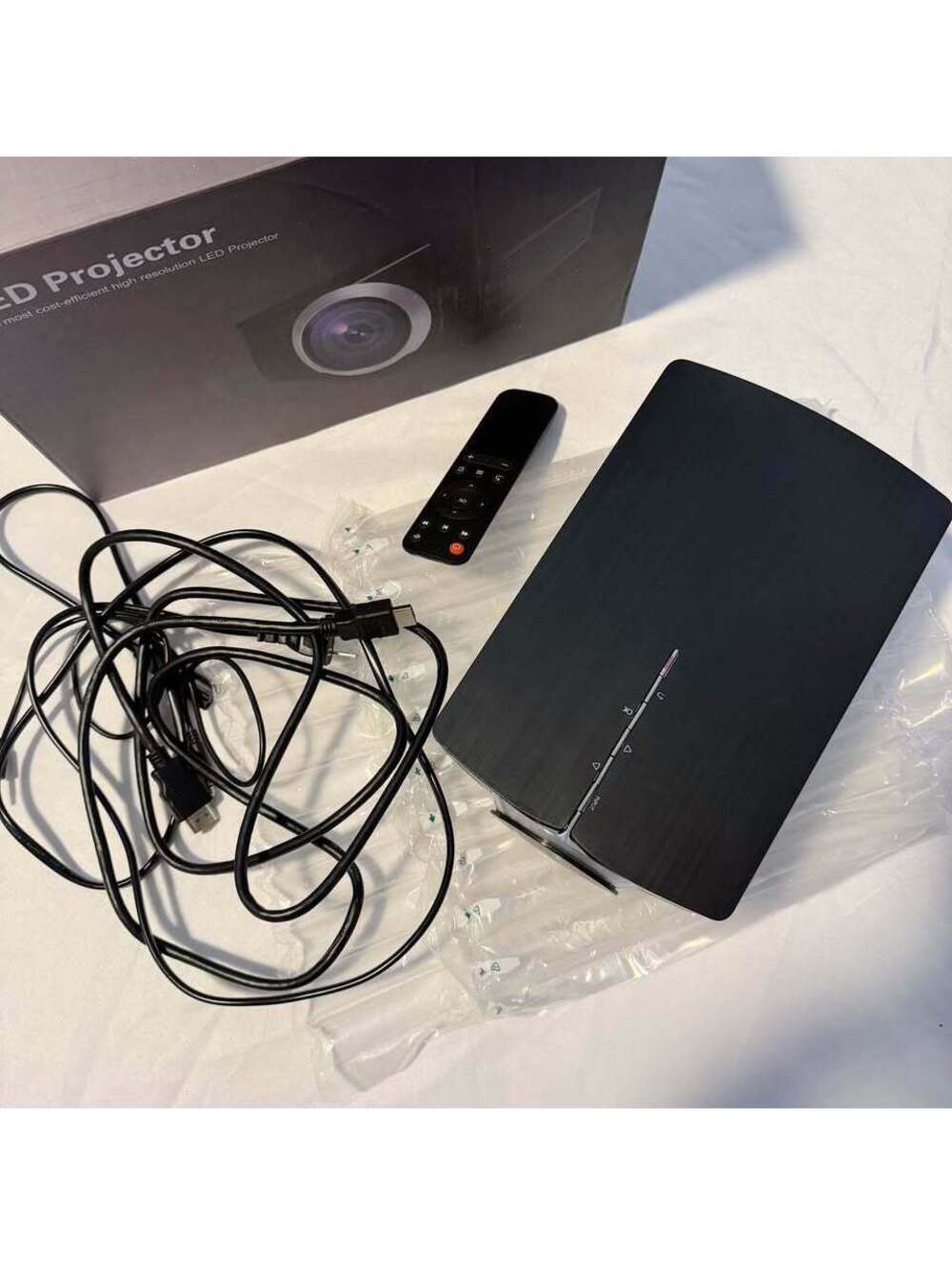 Portable Home Cinema LED Projector w/ Remote and Cables